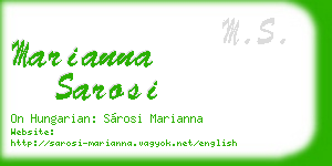 marianna sarosi business card